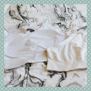 White Sports Bra Set (Aerie, Forever 21)